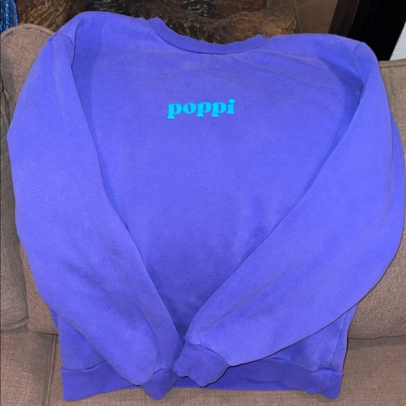 poppi Purple Crewneck Sweatshirt with Aqua Logo - Picture 3 of 5